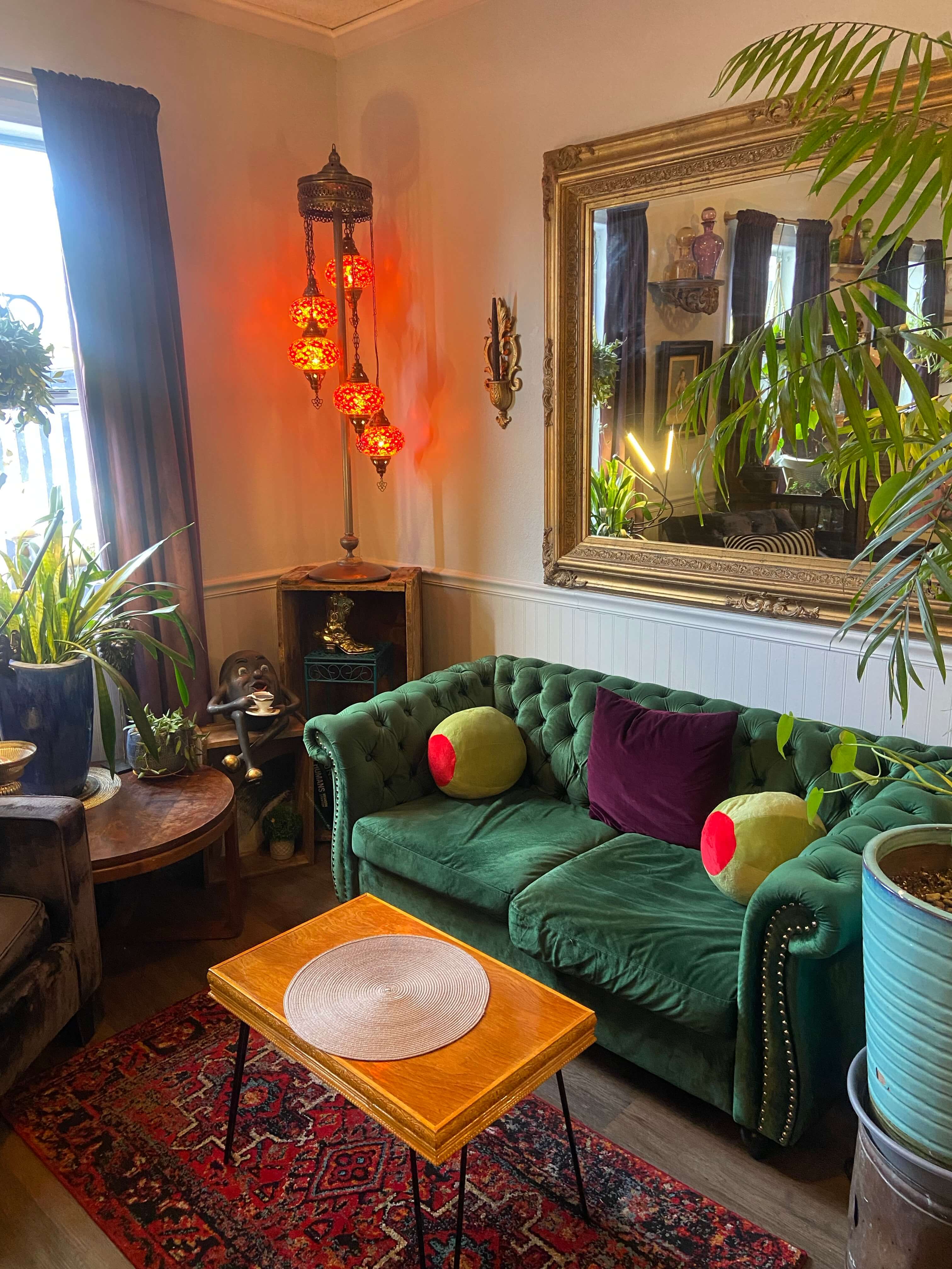 Mid Century Eclectic Living Room with vintage pieces