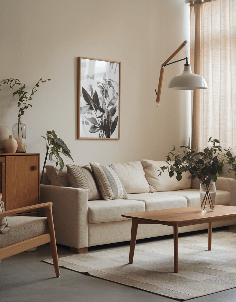 simple japandi decor ideas for minimalist living room