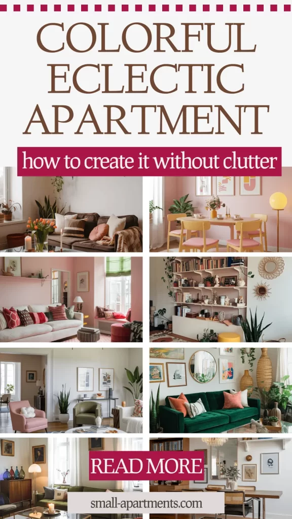 how to make room less cluttered collage with eclectic rooms and a headline